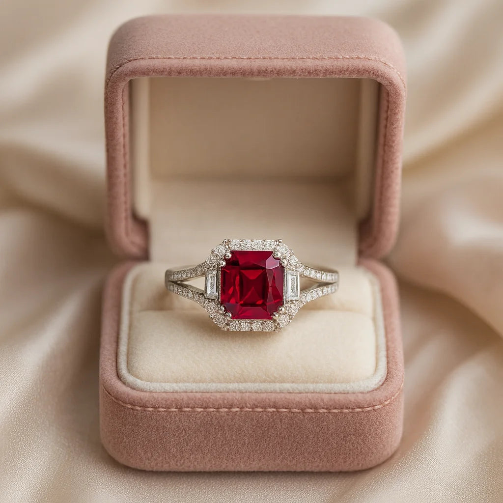 The Royal Scarlet Ruby — 925 Silver Rings for a Love That Reigns Forever