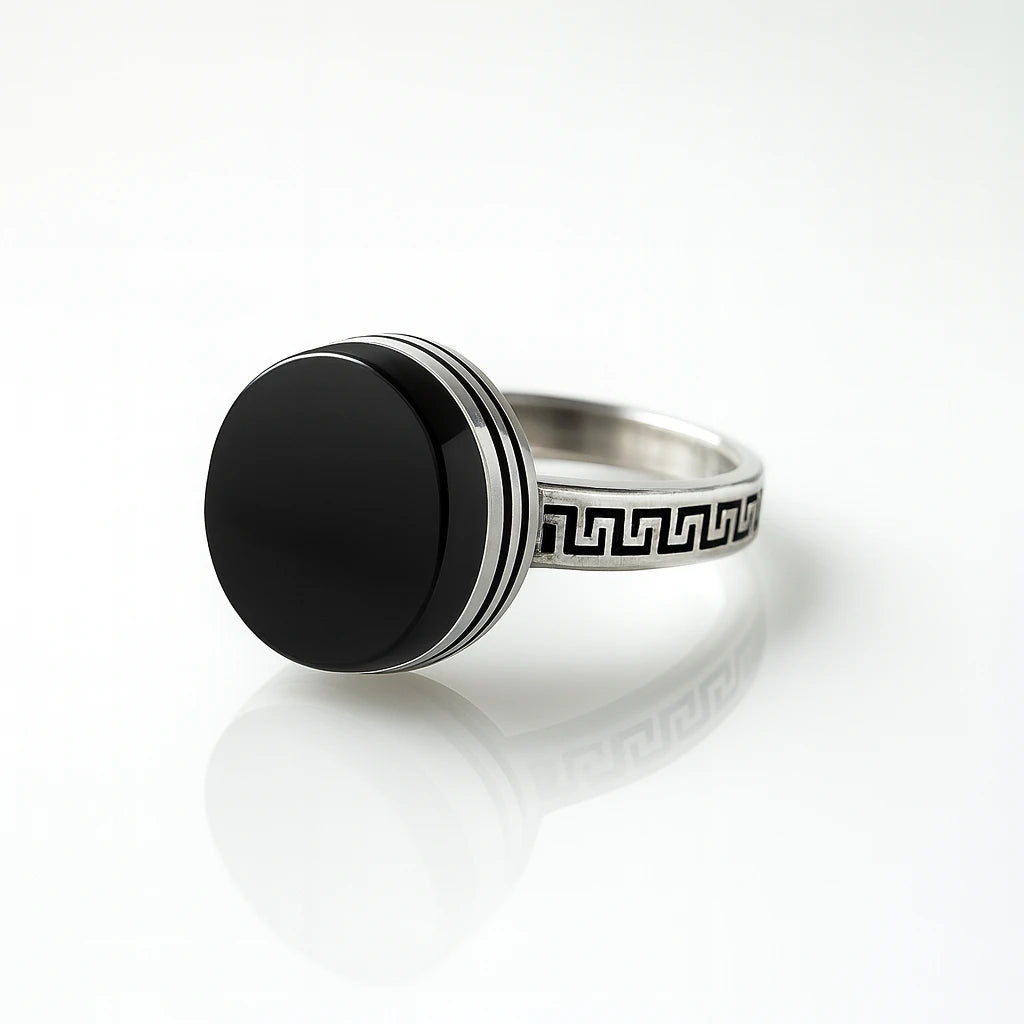 The Royal Shadow Rings — 925 Silver Men’s Vintage Onyx Band for Power, Legacy & Timeless Class