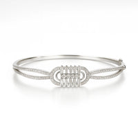 Pure 925 Silver Baguette & – Elegant Statement Bracelet for Women