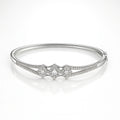 Pure 925 Silver Tri-Diamond Styled Solitaire Bracelet – Elegant Sparkling Design for Women