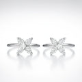 Crystal Petal Mini Hoop Earring — 925 Hallmarked Pure Silver Hoops with Floral Sparkle