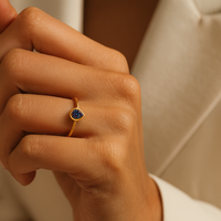 Twilight Vow Serenade — 925 Silver Sapphire Heart Rings for Quietly Fearless Love