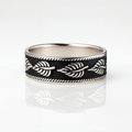 Whispering Forest Majesty — Oxidised 925 Silver Leaf Pattern Rings for Old Souls