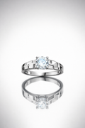 Luxury Silver Engagement Rings with Round Solitaire Stone – Premium Polished Jewelry Style