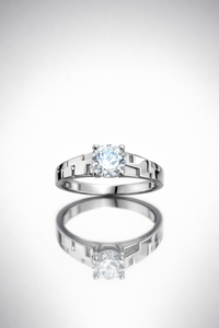 Luxury Silver Engagement Rings with Round Solitaire Stone – Premium Polished Jewelry Style