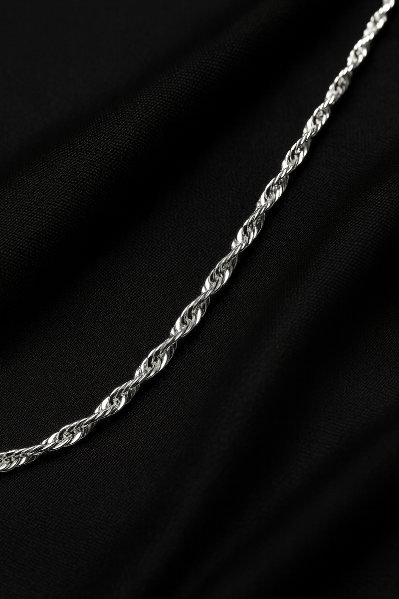 Premium Twisted Silver Chain – Minimalist Everyday Statement Jewelry