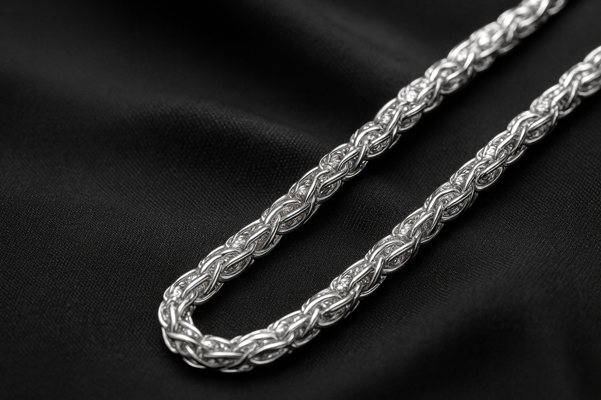 Premium Men’s Silver Chain – Bold Byzantine Link for Everyday Luxury