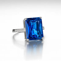 Oceanic Majesty — 925 Silver Blue Topaz Rings for a Tranquil Elegance