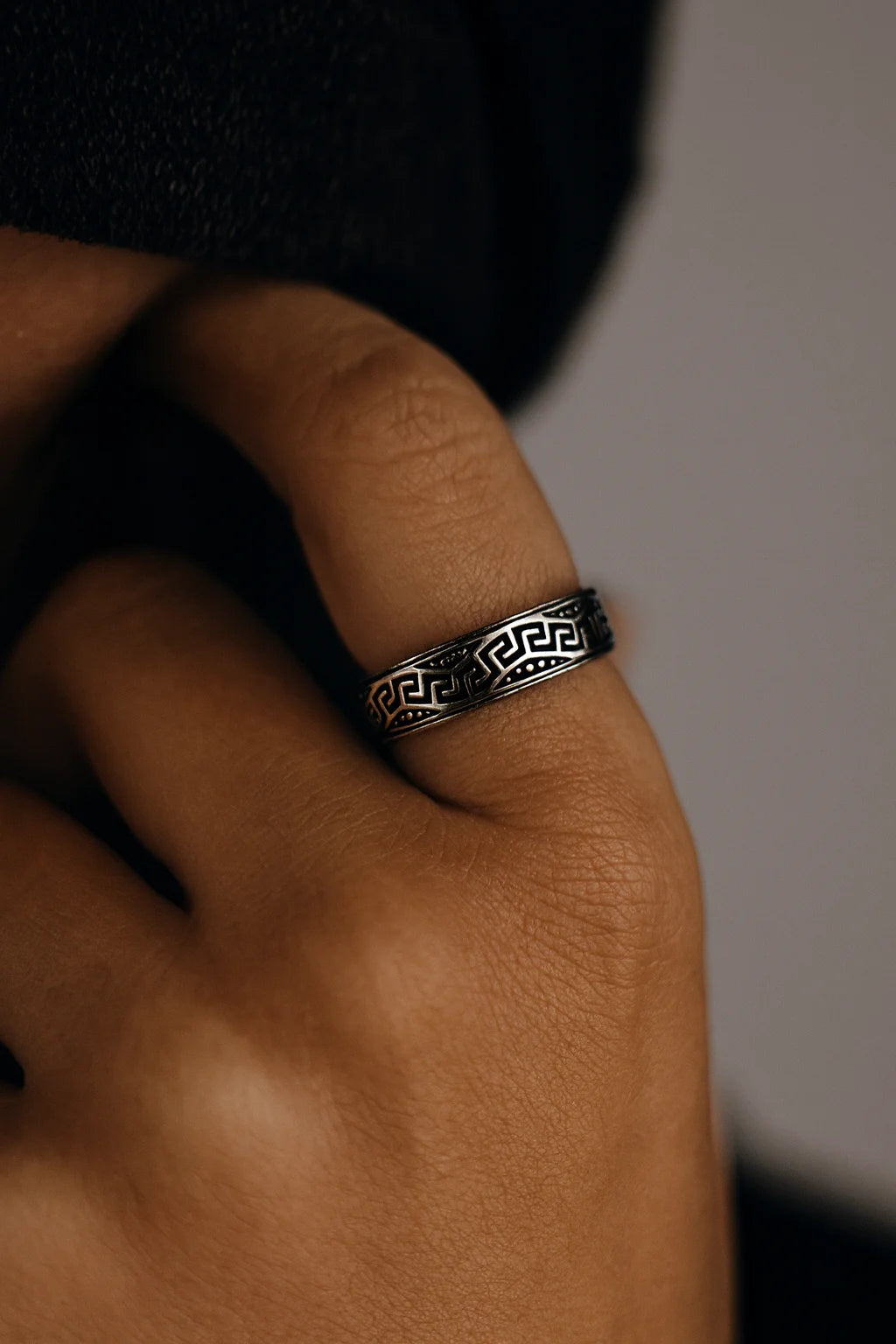 Labyrinth of Legacy — Oxidised 925 Silver Diamond Rings for Silent Conquerors