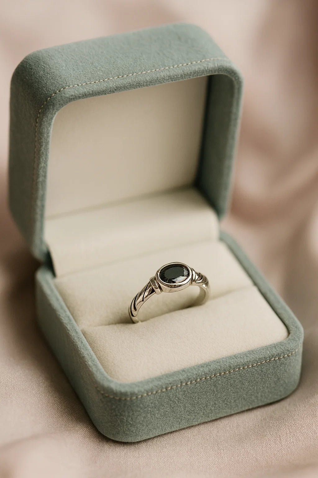 Midnight Enigma — 925 Silver Black Stone Rings for Mysterious Elegance