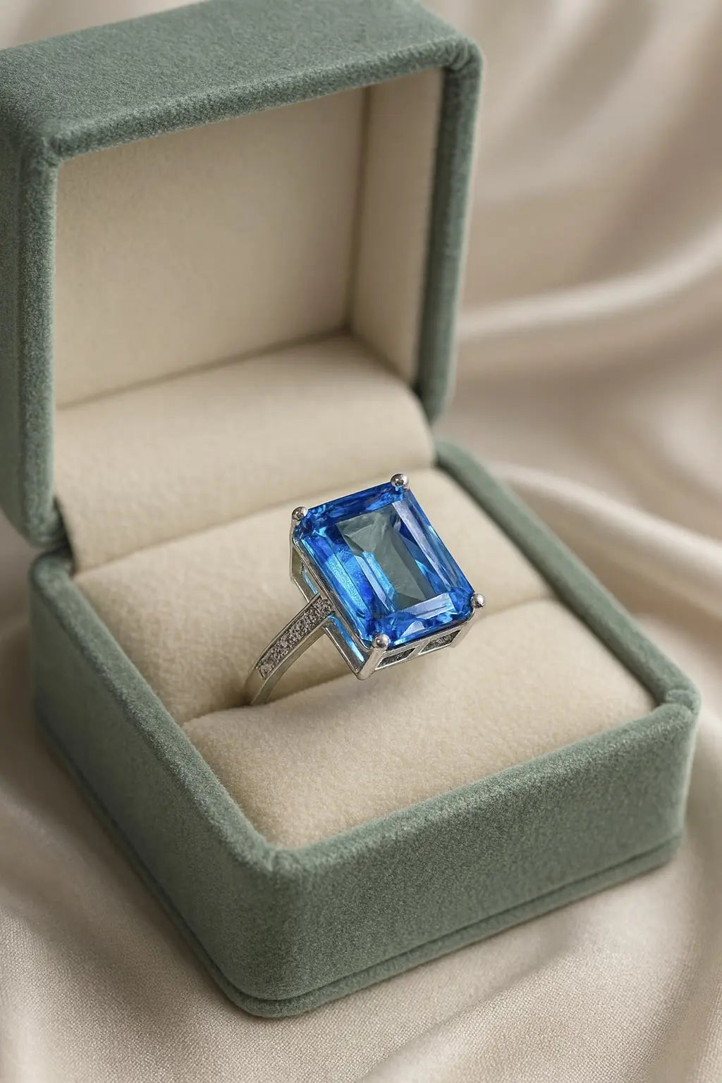 Oceanic Majesty — 925 Silver Blue Topaz Rings for a Tranquil Elegance