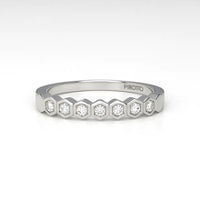 Hexagonal Sparkle—Stackable Silver Rings for Modern Sophistication