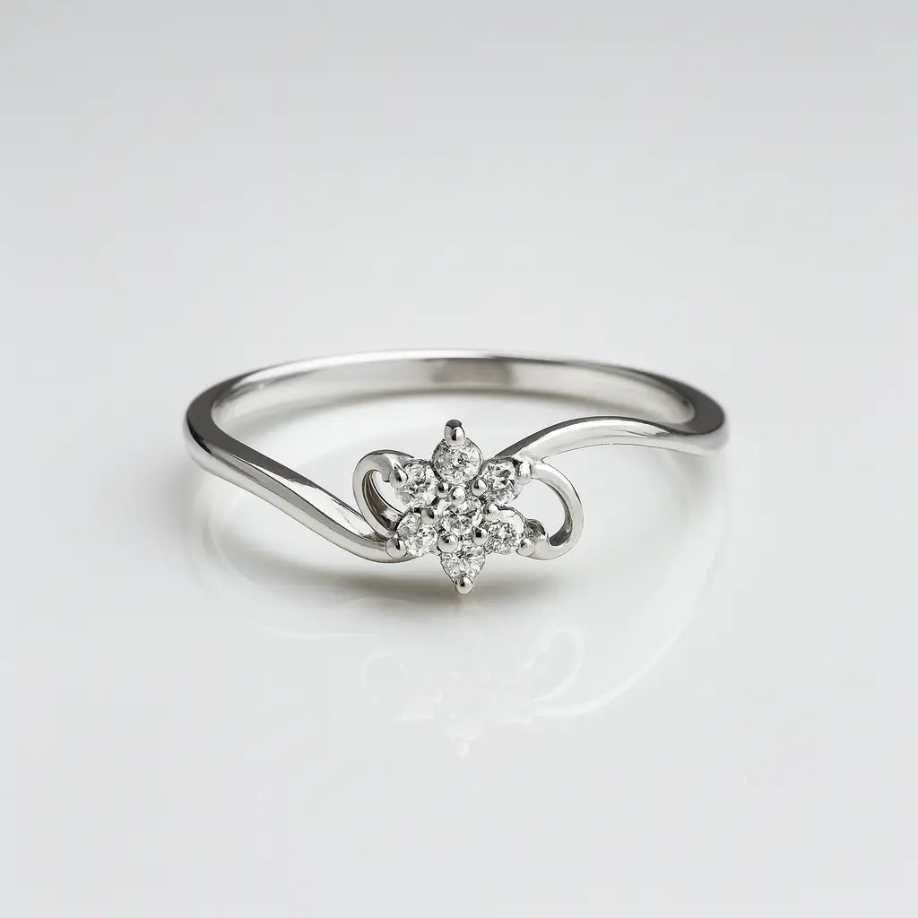 Shimmering Blossom — 925 Silver Floral Gemstone Rings for Elegant Radiance