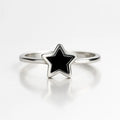 Celestial Star Onyx — 925 Silver Rings for Cosmic Elegance