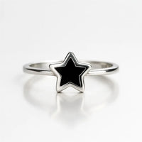Celestial Star Onyx — 925 Silver Rings for Cosmic Elegance