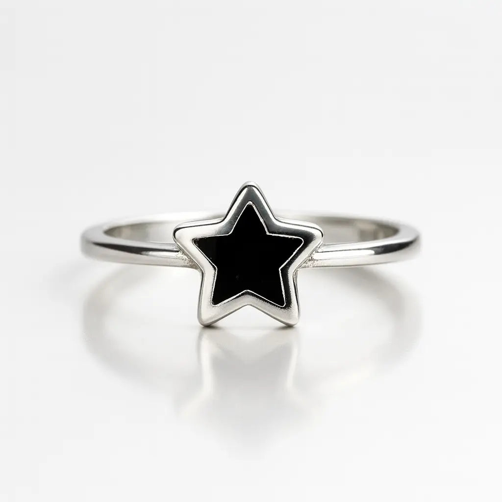 Celestial Star Onyx — 925 Silver Rings for Cosmic Elegance