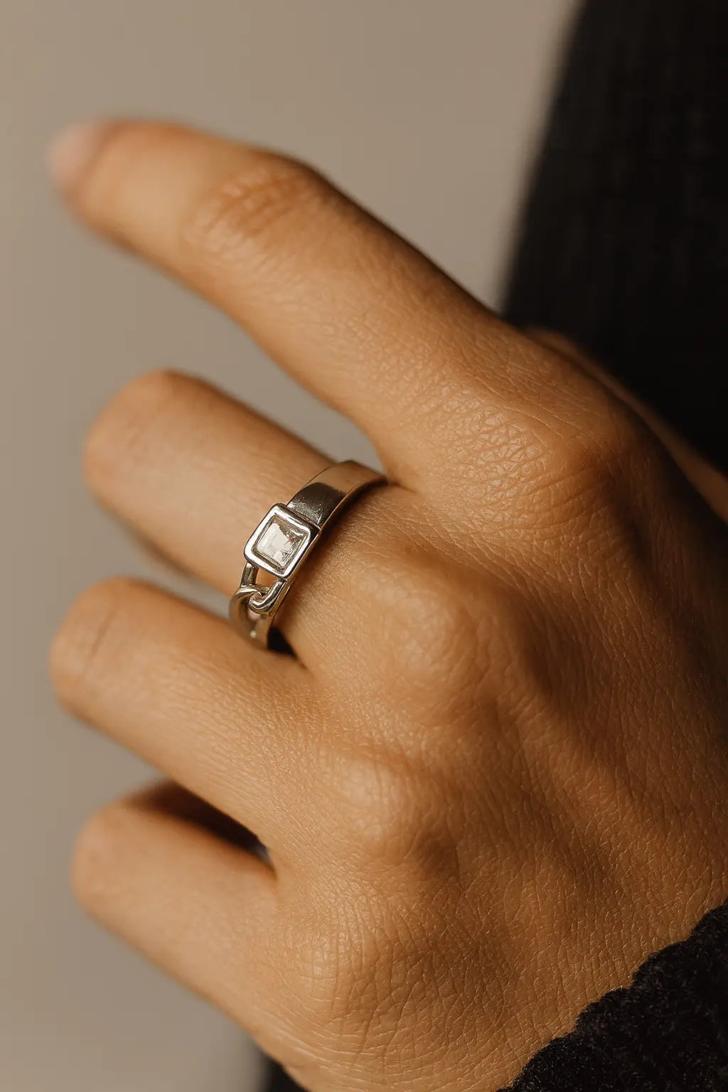 Crystal Bonds — 925 Silver Solitaire Rings Symbolizing Unbreakable Connections