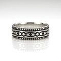 Echoes of Valor — Oxidised 925 Silver Patterned Rings for Fearless Hearts