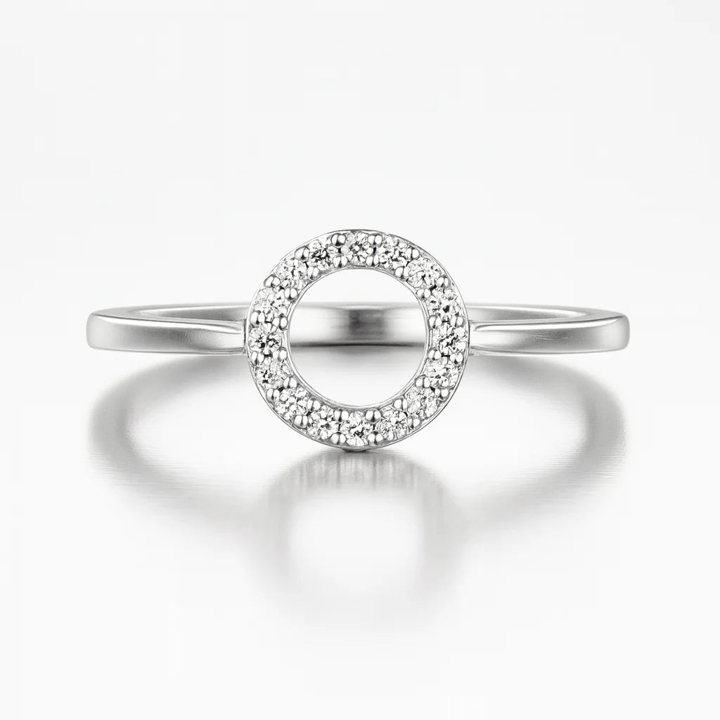 Luminous Circle of Always — 925 Silver Diamond Rings for Quiet Forever Promises