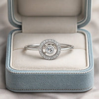 Celestial Halo — 925 Silver Diamond Rings for Infinite Elegance