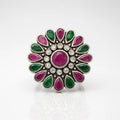 The Enchanted Blossom — 925 Silver Floral Rings for Vibrant Elegance