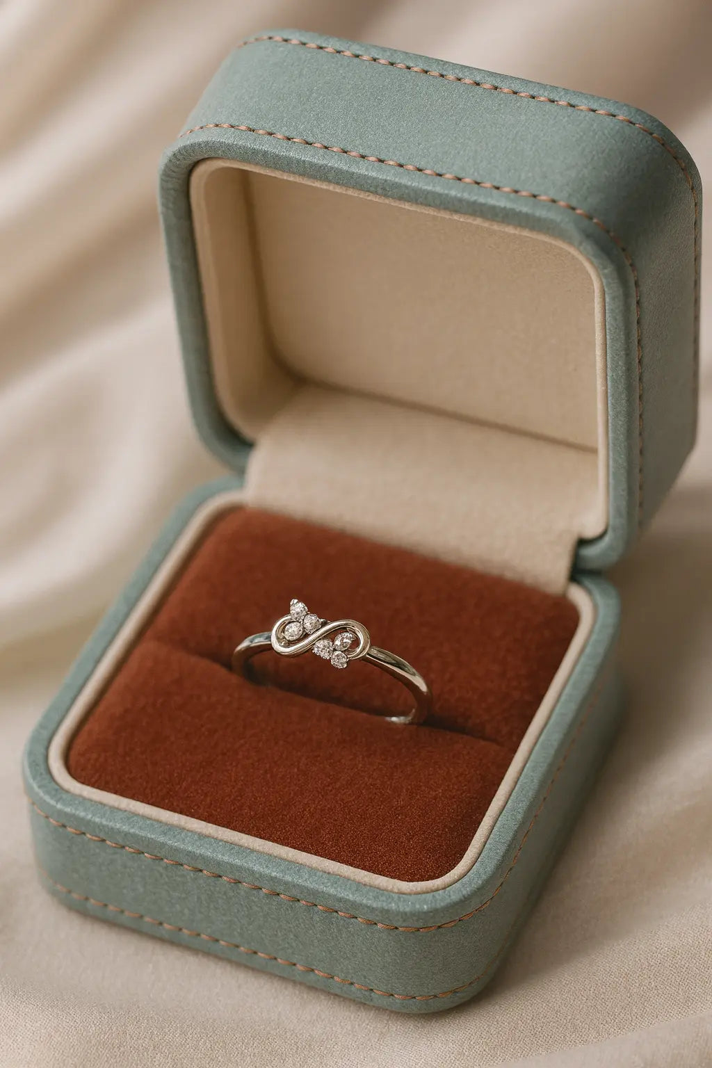 Infinite Elegance — 925 Silver Diamond Rings Under the Silken Strands of Stars