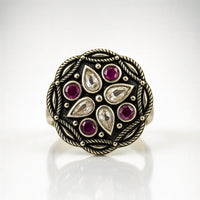 Majestic Ruby Blossom — 925 Silver Rings for Timeless Royalty