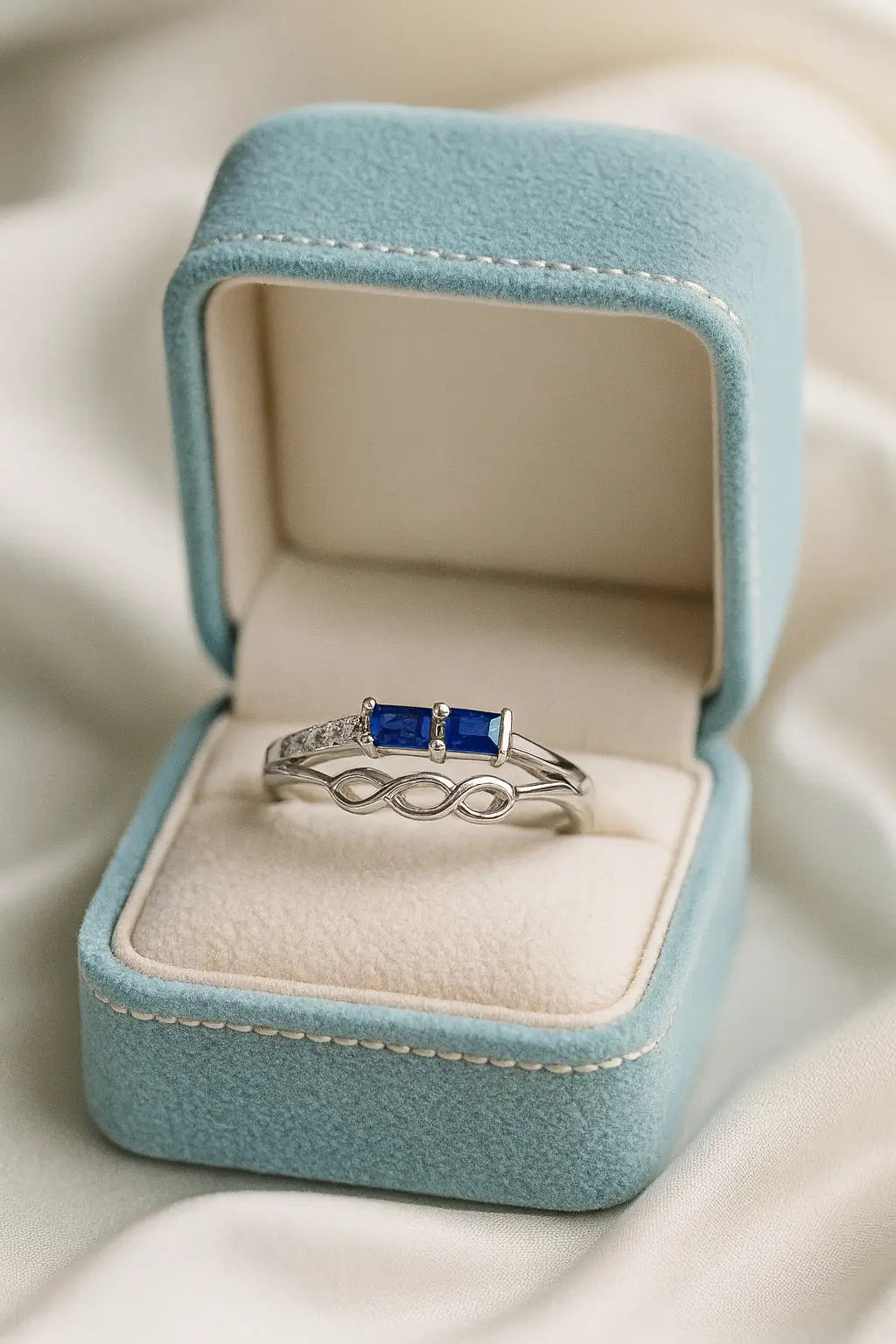 Infinite Sapphire Elegance — 925 Silver Rings for Unending Sophistication