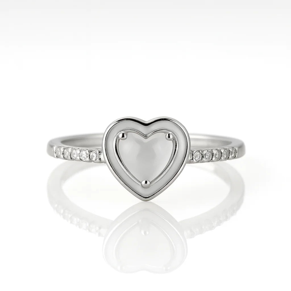 Moonlit Heart Reverie — 925 Silver Diamond Rings for Softly Spoken Forevers