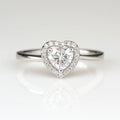 Heartfelt Brilliance — 925 Silver Heart Diamond Rings for Eternal Devotion