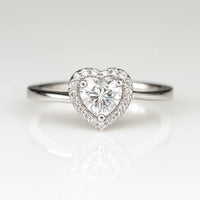 Heartfelt Brilliance — 925 Silver Heart Diamond Rings for Eternal Devotion