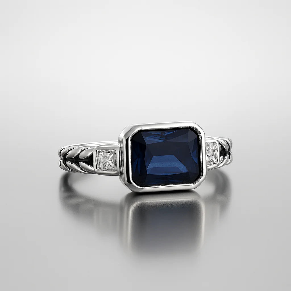 Midnight Majesty — 925 Silver Sapphire Rings for Royal Enchantment