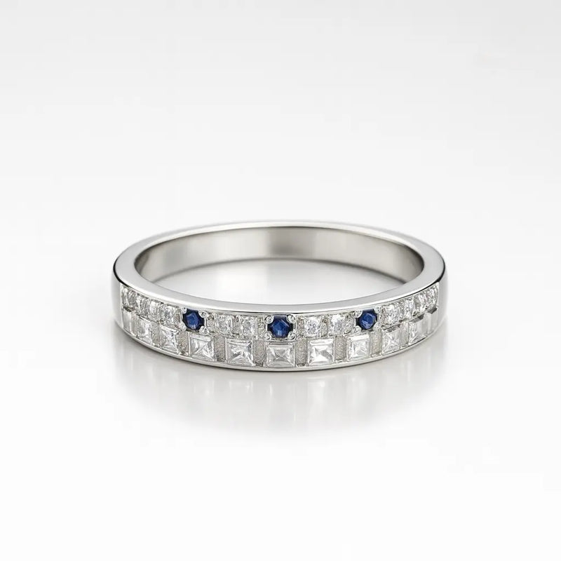 Midnight Sapphire Elegance — 925 Silver Rings for a Night of Enchantment