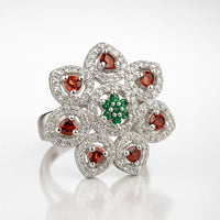 Enchanted Blossom — 925 Silver Floral Rings for a Blooming Elegance