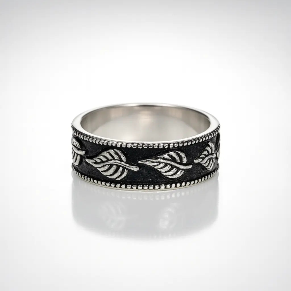 Enchanted Forest Whisper — Oxidized Silver Rings with Nature’s Grace