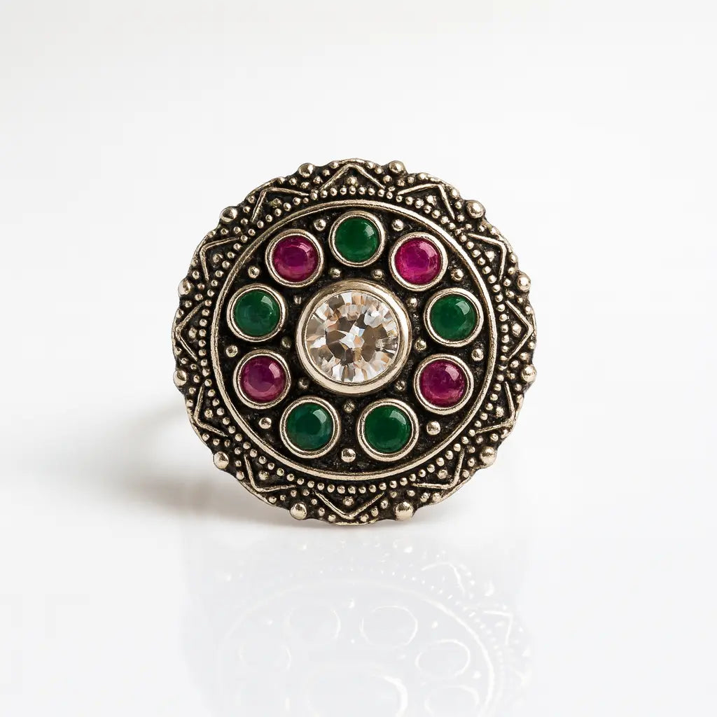 Majestic Heritage — 925 Oxidised Silver Rings for Timeless Royalty