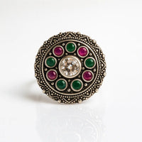 Majestic Heritage — 925 Oxidised Silver Rings for Timeless Royalty