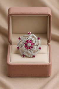 Eternal Blossom Ruby — 925 Silver Rings for a Love That Blooms Forever