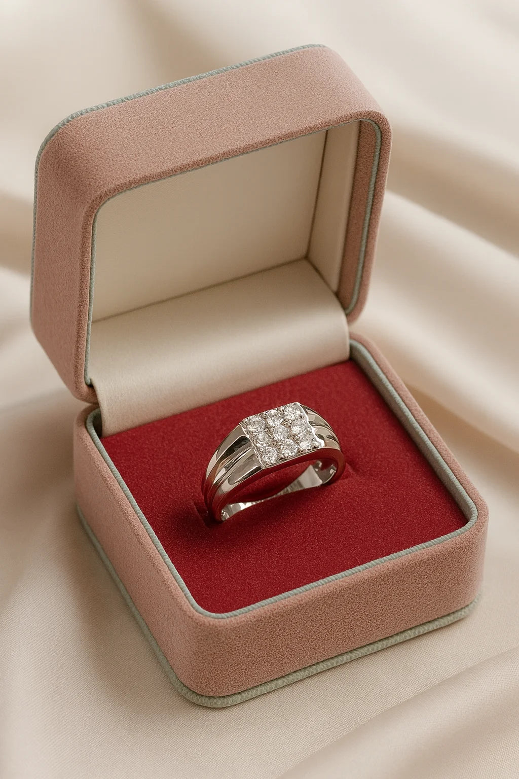 Crowned Horizon Blaze — 925 Silver Diamond Rings for Men Who Rise Unseen