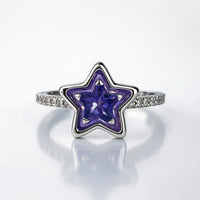 Stardream Amethyst Starburst — 925 Silver Diamond Amethyst Rings for Secret Wishes