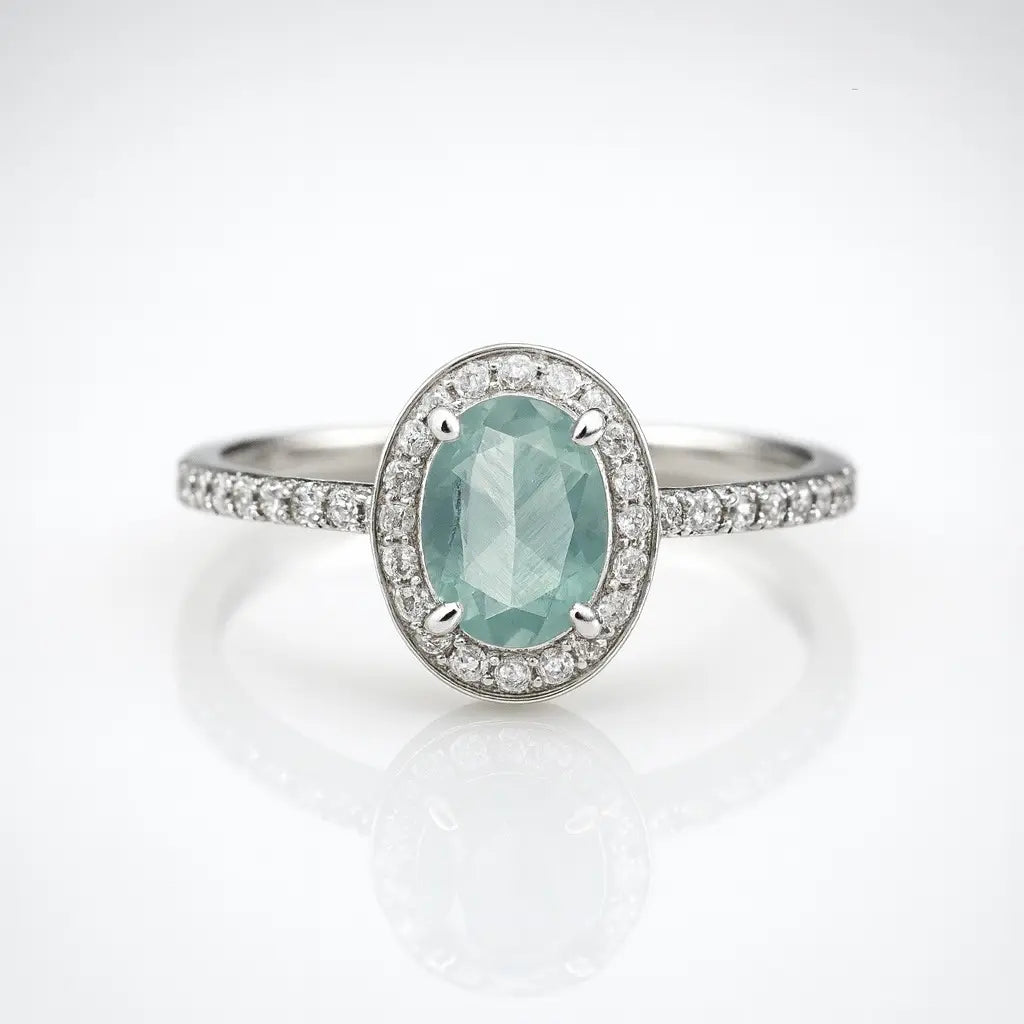 Ocean's Whisper — 925 Silver Aquamarine Rings for Serene Elegance