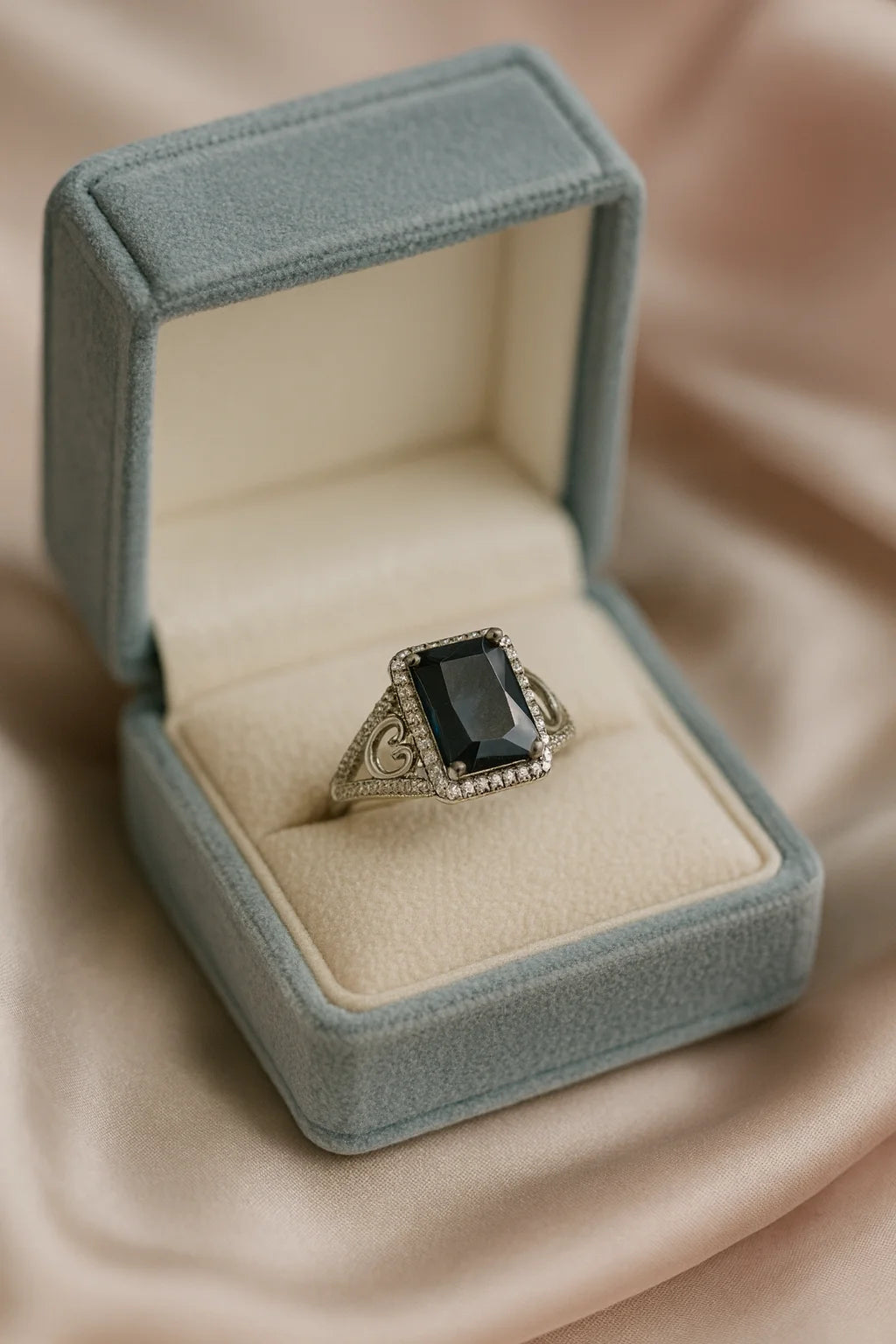 Eternal Midnight — 925 Silver Sapphire Rings for Timeless Elegance