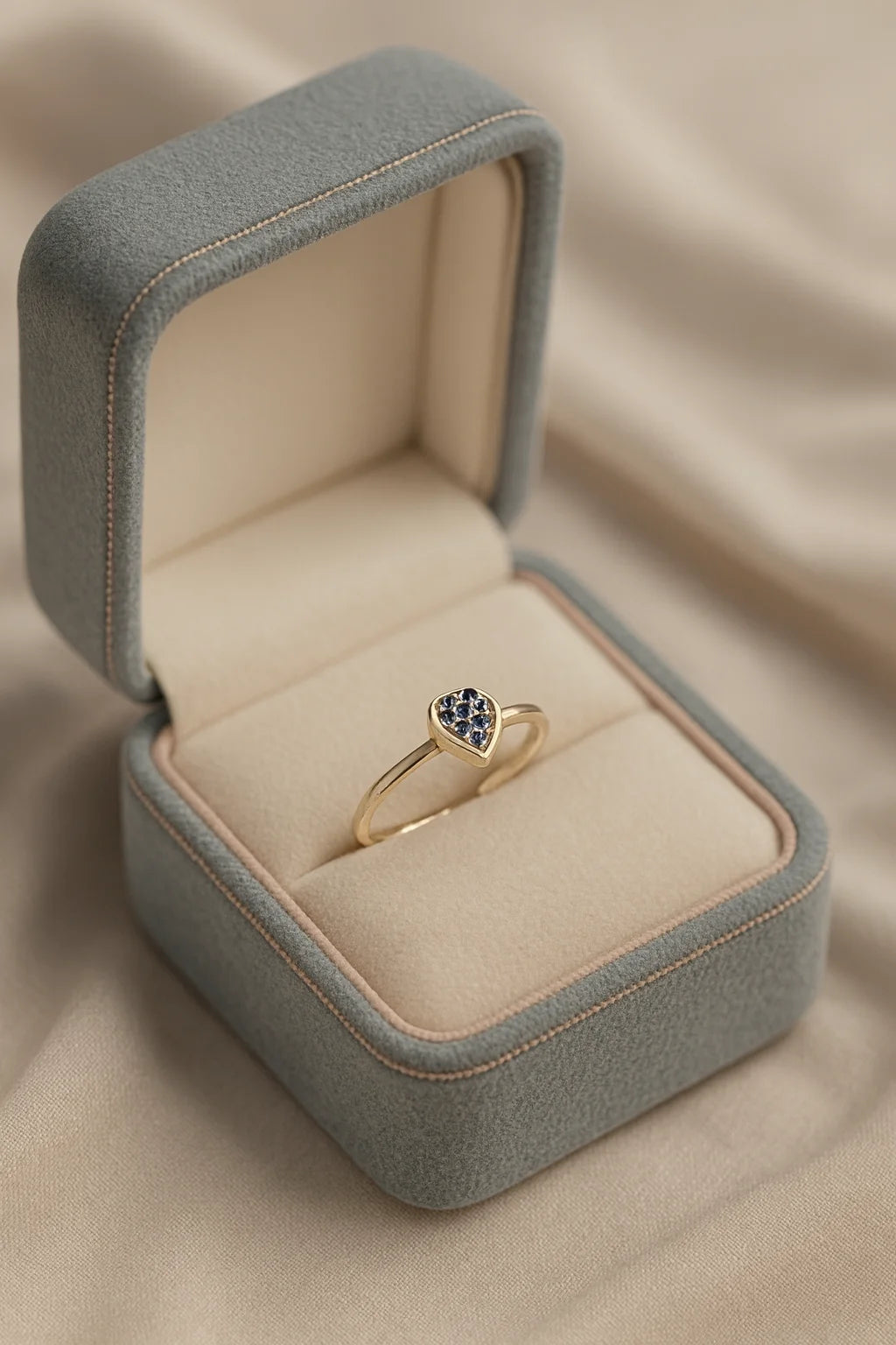 Twilight Vow Serenade — 925 Silver Sapphire Heart Rings for Quietly Fearless Love