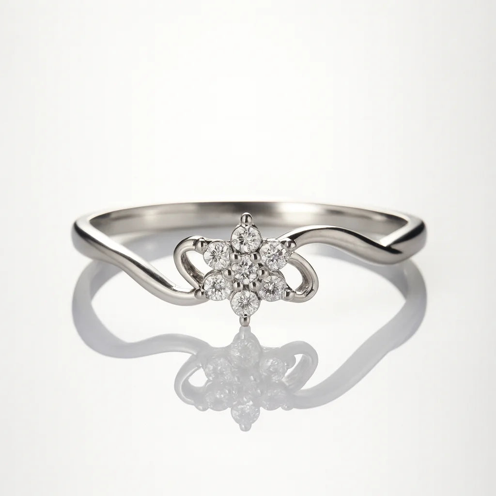 Moonlit Blossom Reverie — 925 Silver Diamond Rings for Promises in Full Bloom