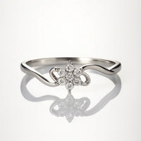 Moonlit Blossom Reverie — 925 Silver Diamond Rings for Promises in Full Bloom