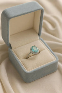 Ocean's Whisper — 925 Silver Aquamarine Rings for Serene Elegance