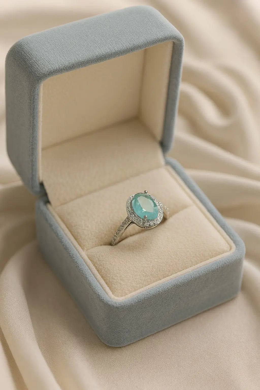 Ocean's Whisper — 925 Silver Aquamarine Rings for Serene Elegance