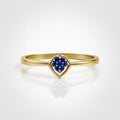 Twilight Vow Serenade — 925 Silver Sapphire Heart Rings for Quietly Fearless Love