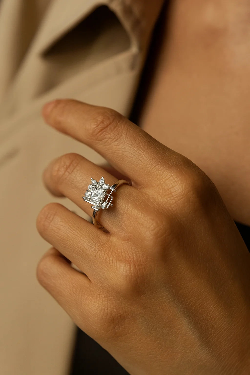 Frosted Elegance — 925 Silver Crystal Rings for Icy Enchantment