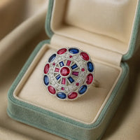 Majestic Mosaic — 925 Silver Rings for a Symphony of Colors